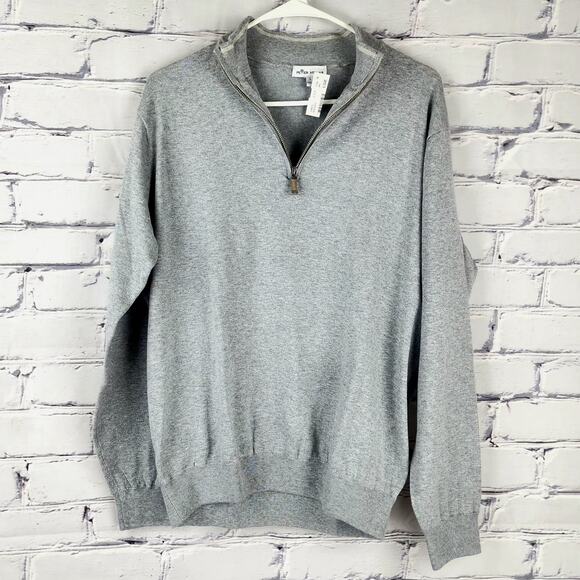 Peter Millar Light Gray Quarter-Zip Pullover - Picture 1 of 7